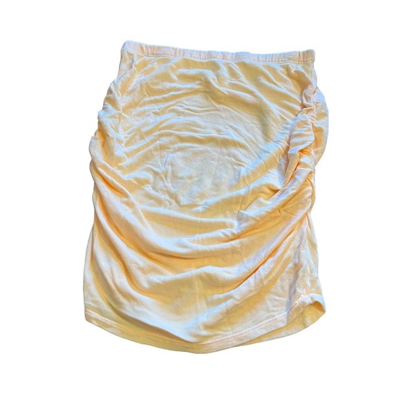 Sundry Light Orange Ruched Side Pull On Mini Skirt Women's Size M - Picture 1 of 2